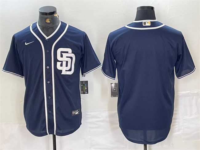 Men's San Diego Padres Blank Navy Cool Base Stitched Baseball Jersey